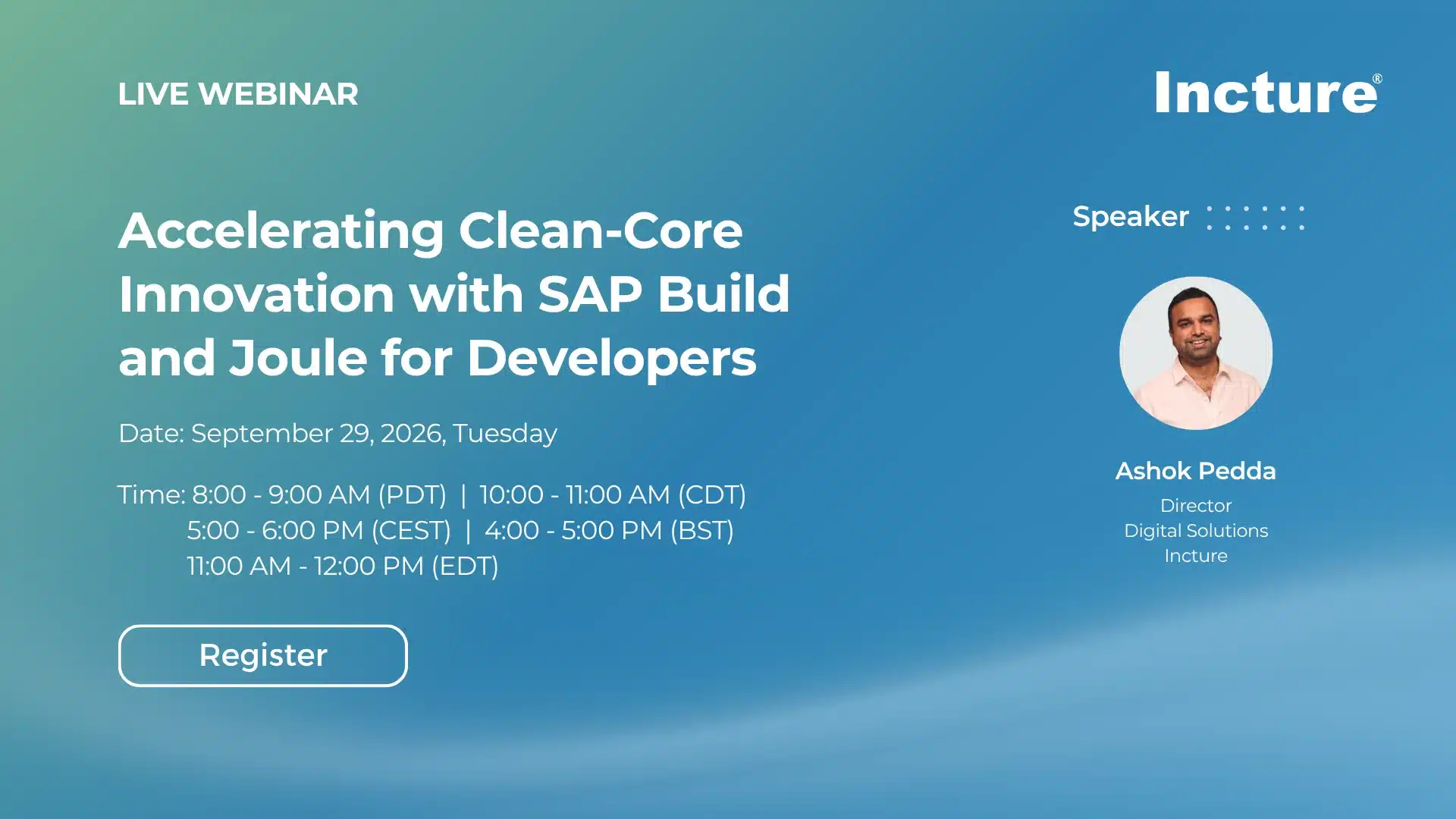 sap build webinar sept 29 - Incture Technologies SAP build webinar